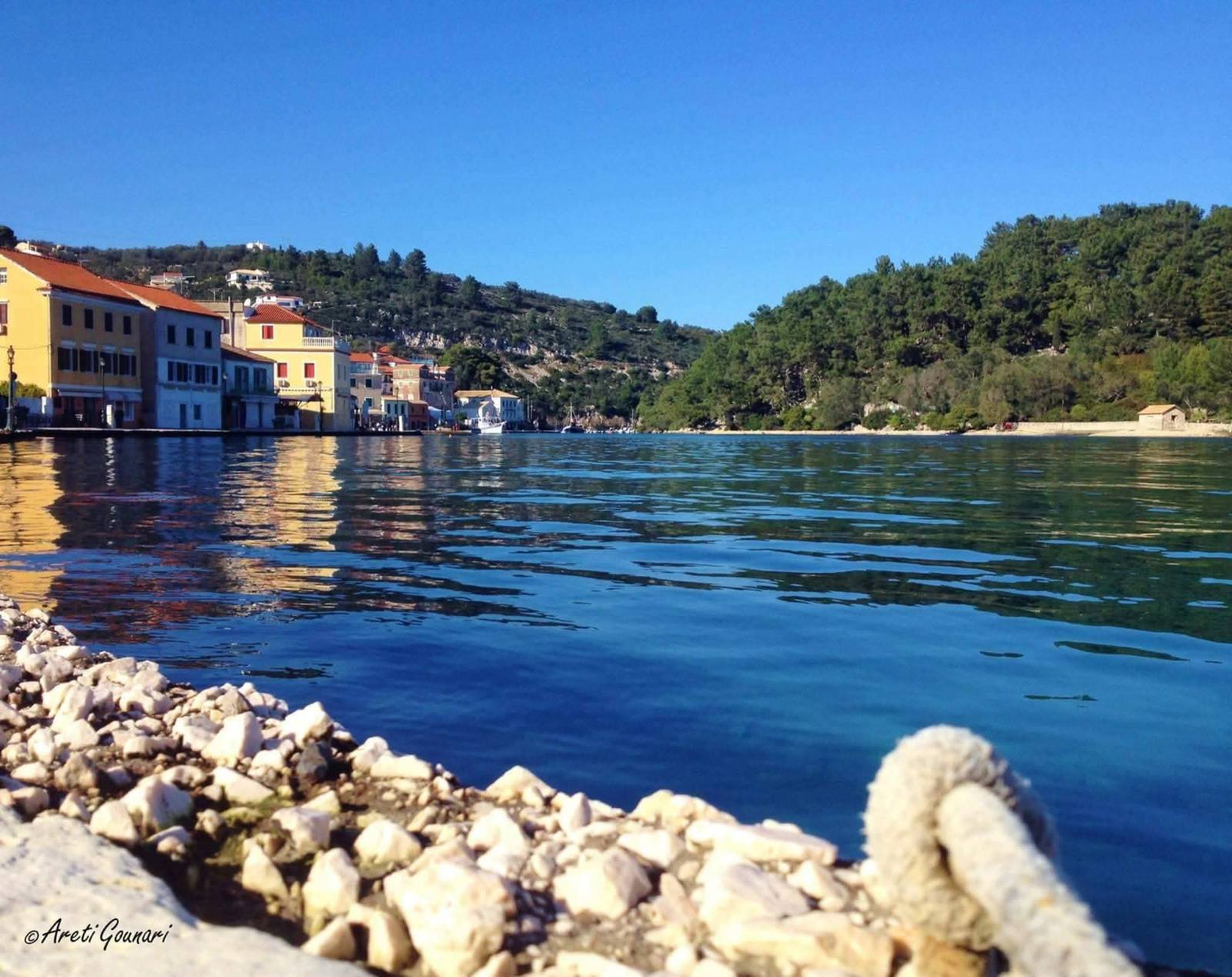 The waterfront and colourful buildings of Gaios, Paxos